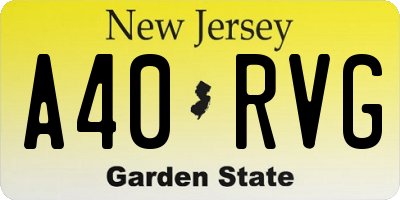 NJ license plate A40RVG