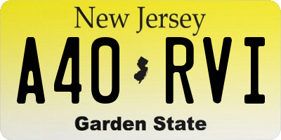 NJ license plate A40RVI
