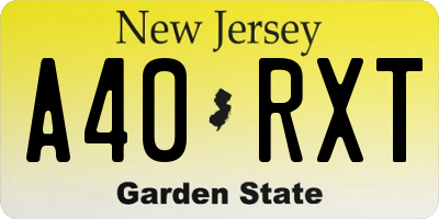 NJ license plate A40RXT