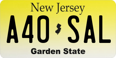 NJ license plate A40SAL
