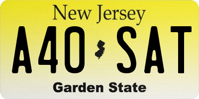 NJ license plate A40SAT
