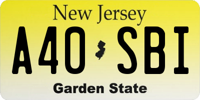 NJ license plate A40SBI