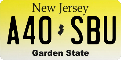 NJ license plate A40SBU