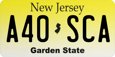 NJ license plate A40SCA