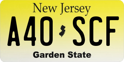 NJ license plate A40SCF