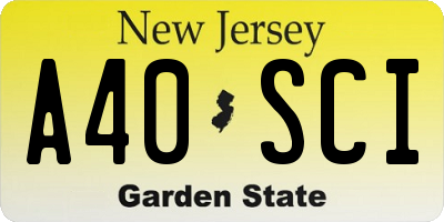 NJ license plate A40SCI