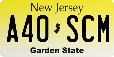 NJ license plate A40SCM