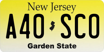 NJ license plate A40SCO