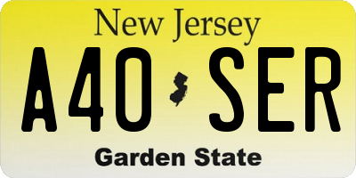 NJ license plate A40SER