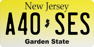 NJ license plate A40SES