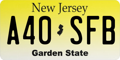 NJ license plate A40SFB
