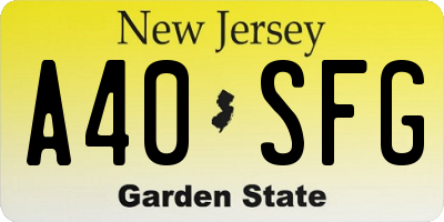 NJ license plate A40SFG