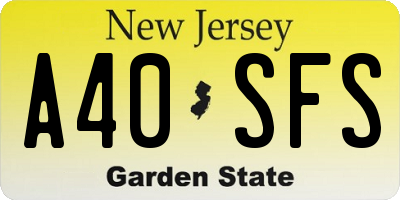 NJ license plate A40SFS