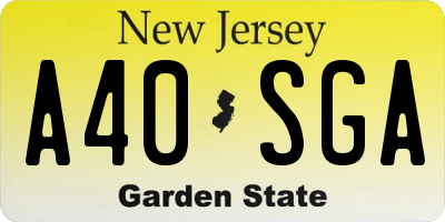 NJ license plate A40SGA