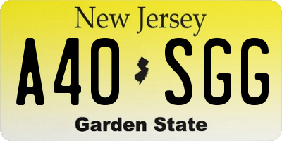 NJ license plate A40SGG