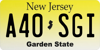 NJ license plate A40SGI