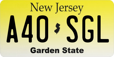 NJ license plate A40SGL