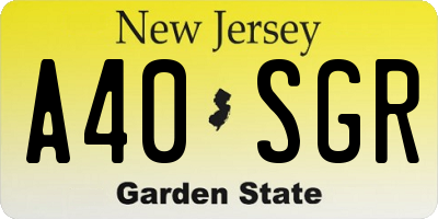 NJ license plate A40SGR