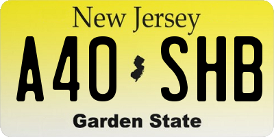 NJ license plate A40SHB