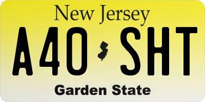 NJ license plate A40SHT