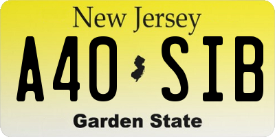 NJ license plate A40SIB