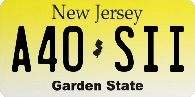 NJ license plate A40SII
