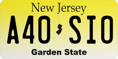 NJ license plate A40SIO