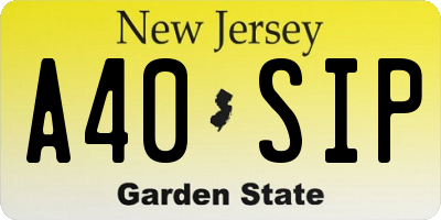 NJ license plate A40SIP