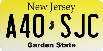NJ license plate A40SJC