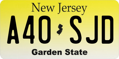 NJ license plate A40SJD