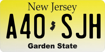 NJ license plate A40SJH