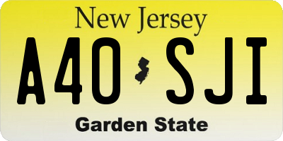 NJ license plate A40SJI