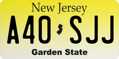 NJ license plate A40SJJ