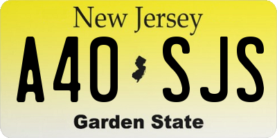 NJ license plate A40SJS