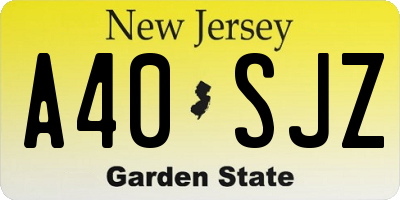 NJ license plate A40SJZ