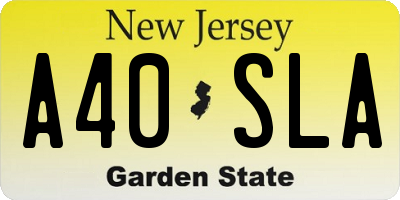 NJ license plate A40SLA