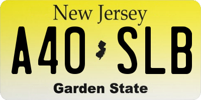 NJ license plate A40SLB