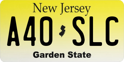 NJ license plate A40SLC