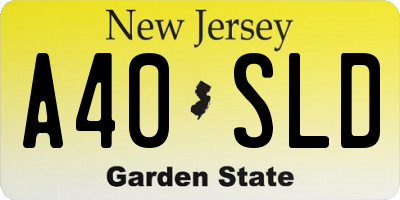 NJ license plate A40SLD