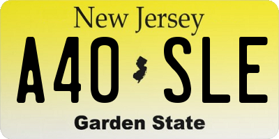 NJ license plate A40SLE