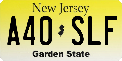NJ license plate A40SLF