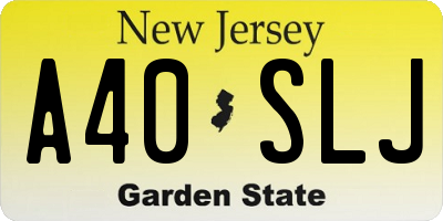 NJ license plate A40SLJ
