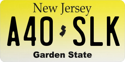 NJ license plate A40SLK
