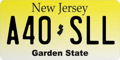 NJ license plate A40SLL