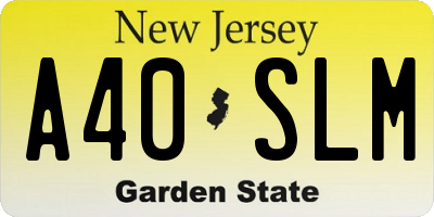 NJ license plate A40SLM