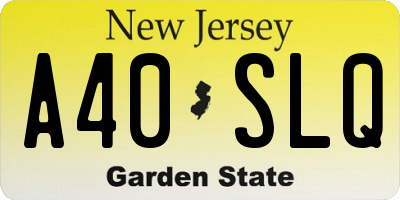 NJ license plate A40SLQ