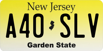 NJ license plate A40SLV