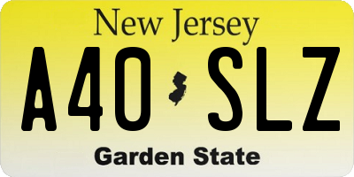 NJ license plate A40SLZ