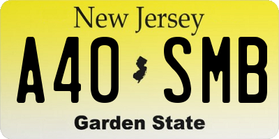 NJ license plate A40SMB