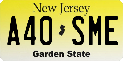 NJ license plate A40SME